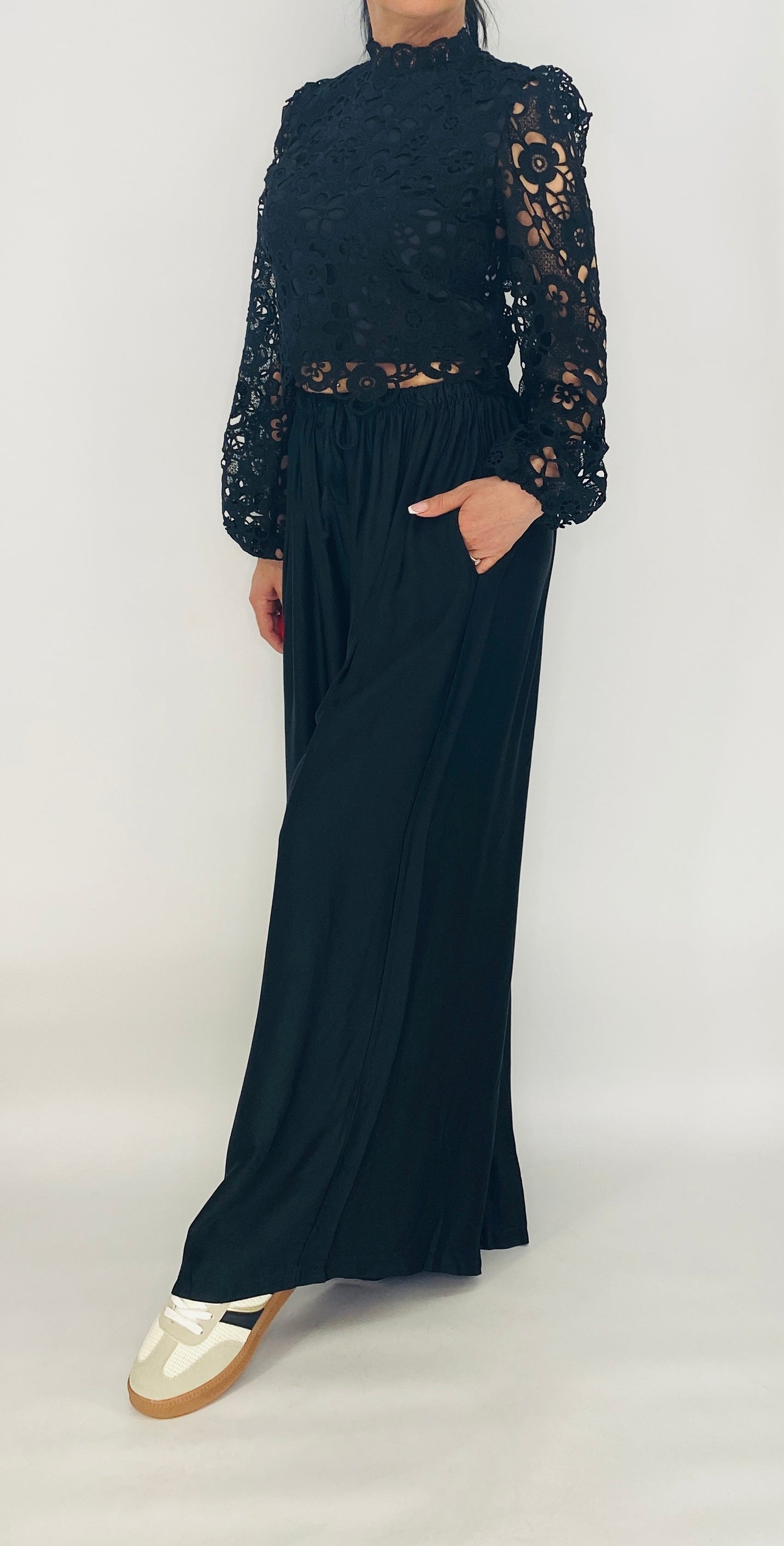 Sommer Hose Viscose/Seide, schwarz