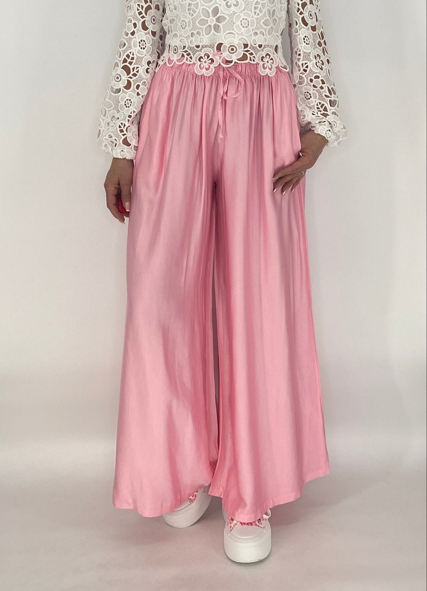 Sommer Hose Viscose/Seide, rosa
