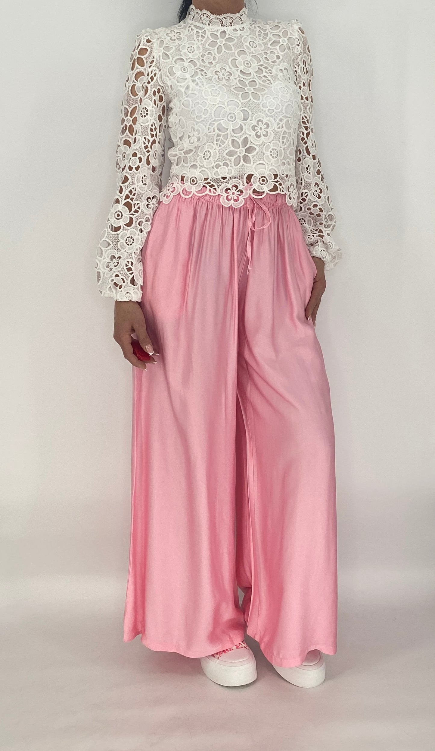 Sommer Hose Viscose/Seide, rosa