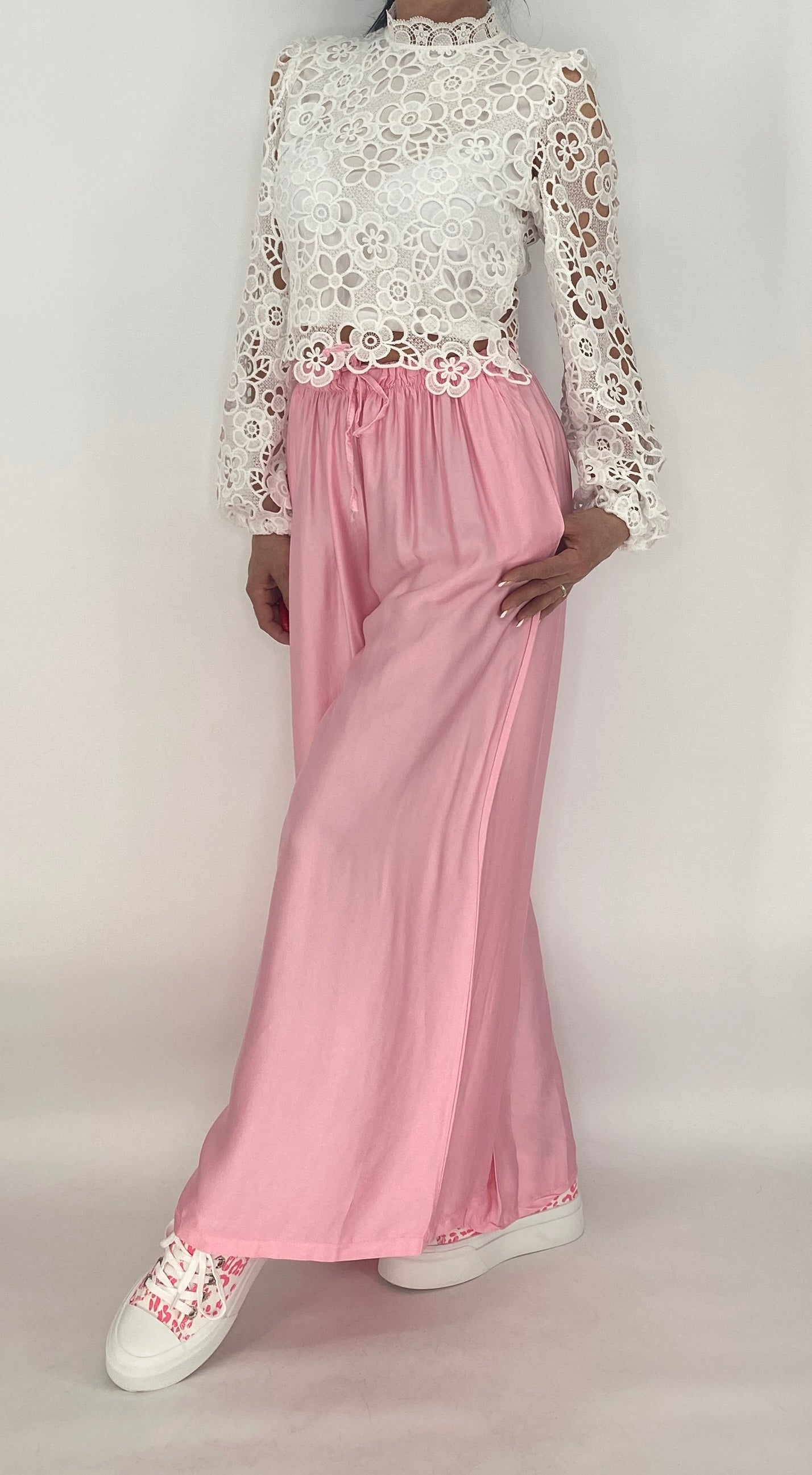 Sommer Hose Viscose/Seide, rosa
