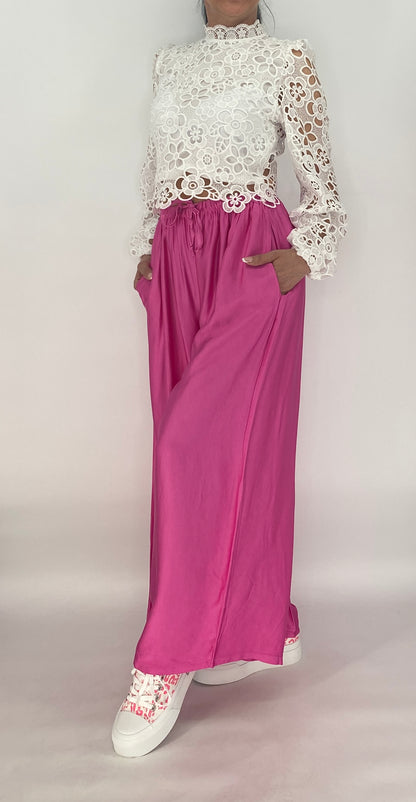 Sommer Hose Viscose/Seide, berry
