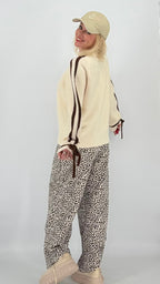 Pullover mit Schleife, creme/braun