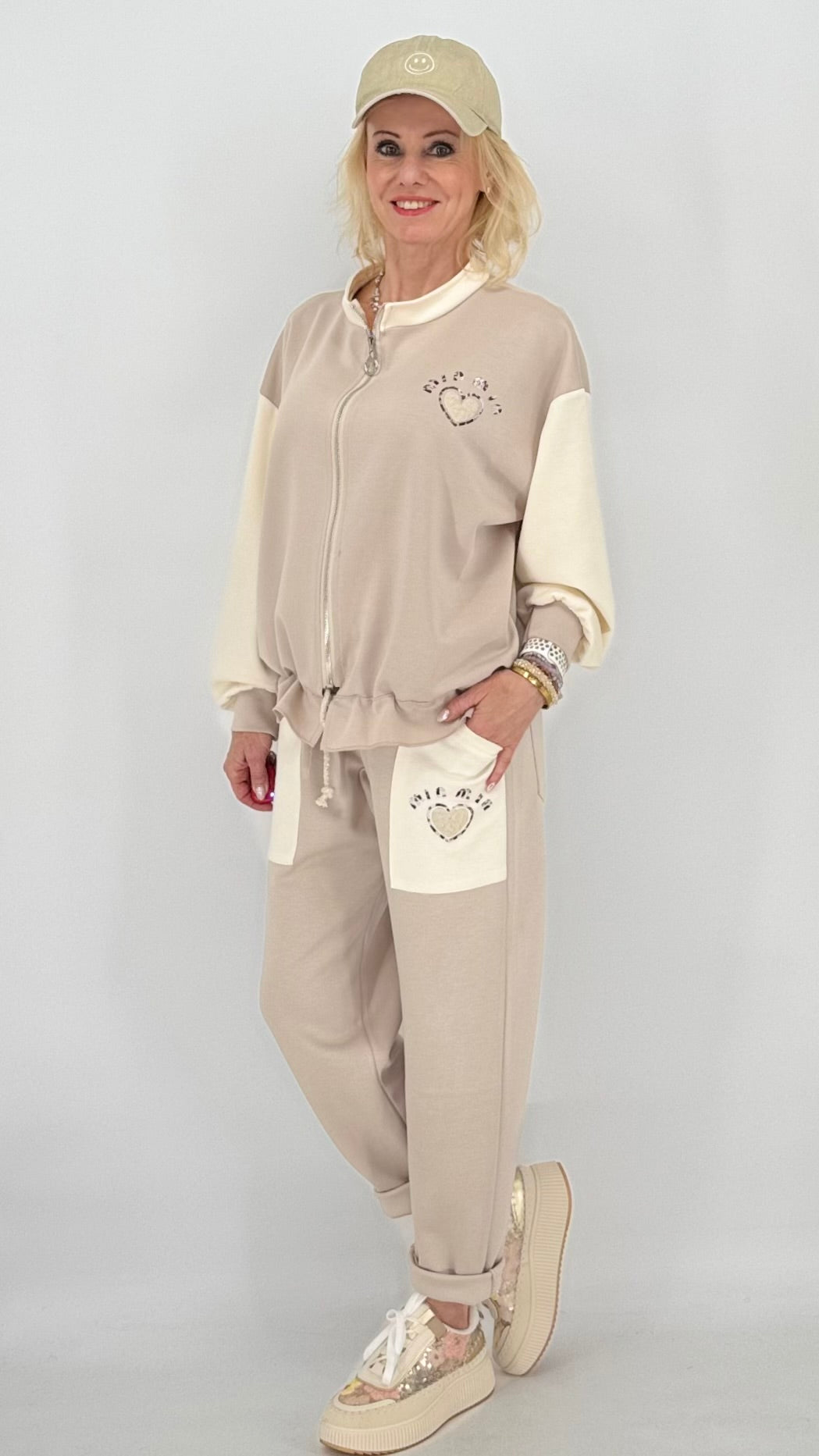 Jogpants Hose, creme "min"