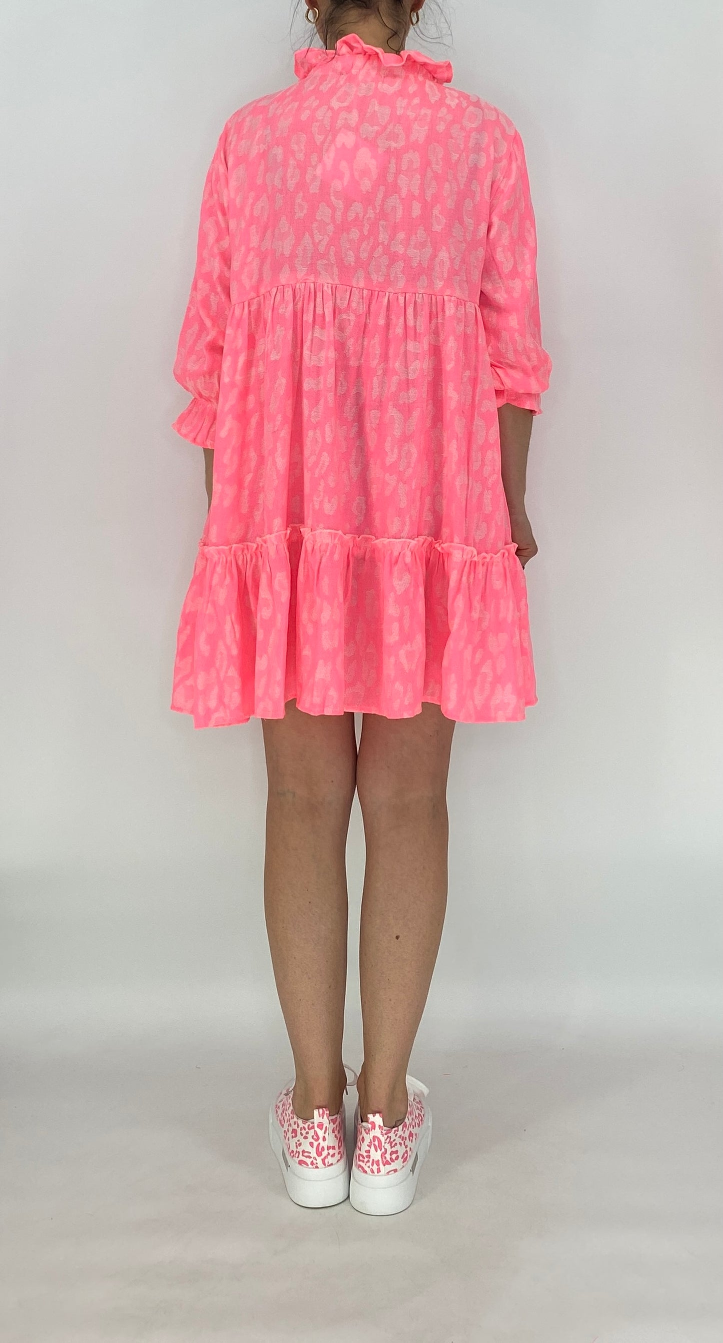 Kleid 100% Viskose neonrosa