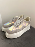 Sneaker, silber Strass/Pailletten LS-779