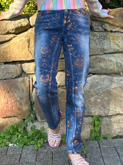 By Elena Fashion Jeans Bronzeschimmer