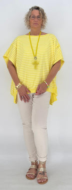 ESViViD Shirt gestreift Neongelb