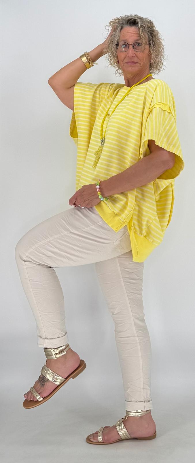 ESViViD Shirt gestreift Neongelb