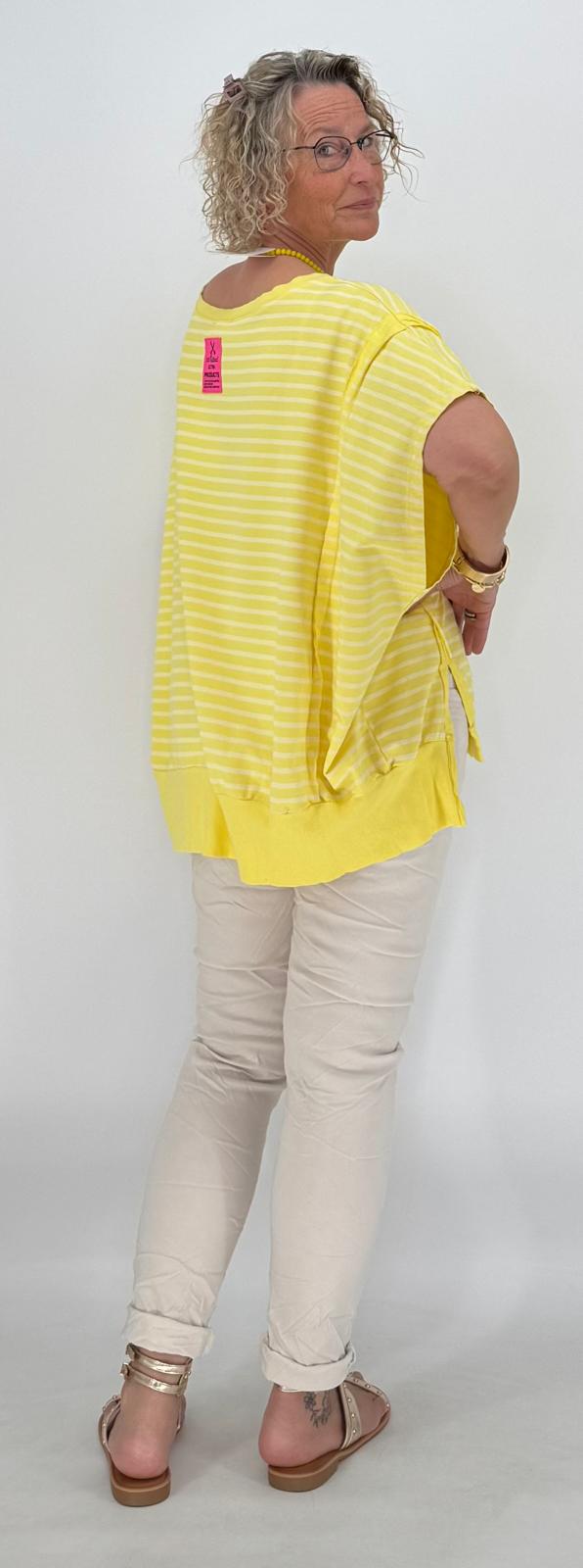 ESViViD Shirt gestreift Neongelb