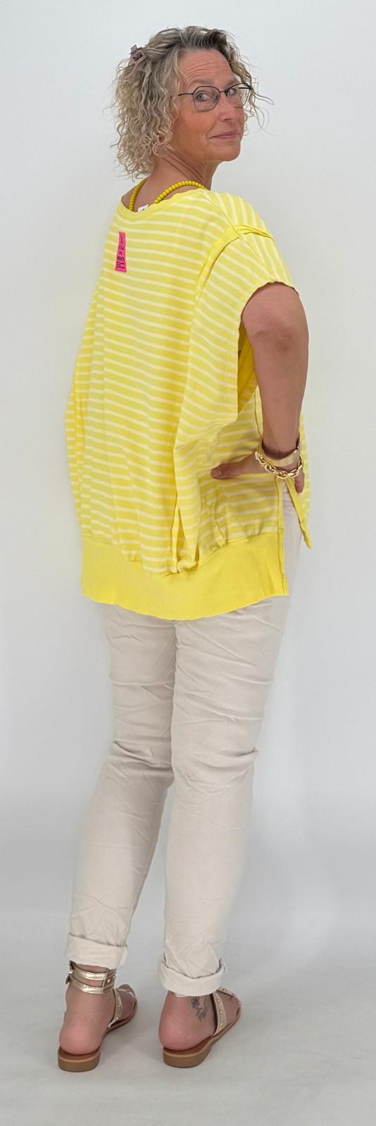 ESViViD Shirt gestreift Neongelb