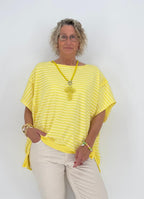 ESViViD Shirt gestreift Neongelb