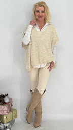 Pullunder aus Wolle, beige, blau, grau, schwarz