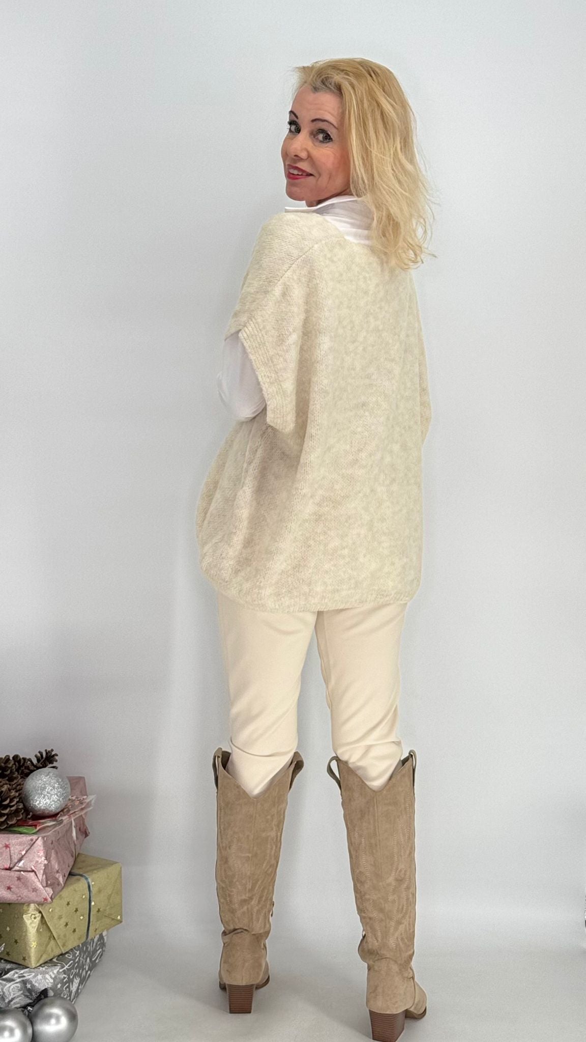 Pullunder aus Wolle, beige, blau, grau, schwarz