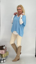 Pullunder aus Wolle, beige, blau, grau, schwarz