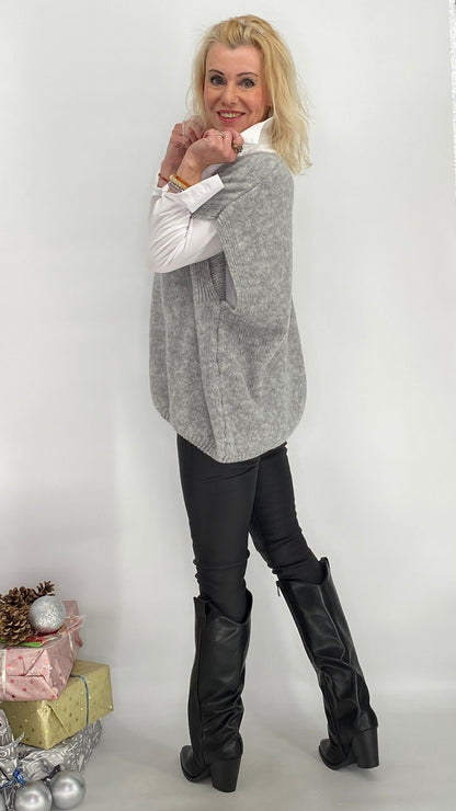 Pullunder aus Wolle, beige, blau, grau, schwarz