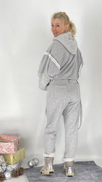 Sweatshirt mit Kapuze, hellgrau