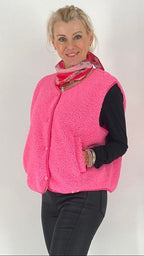 Weste mit Knöpfen, pink, beige