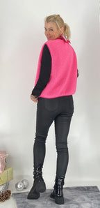 Weste mit Knöpfen, pink, beige