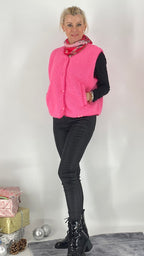 Weste mit Knöpfen, pink, beige