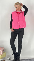 Weste mit Knöpfen, pink, beige