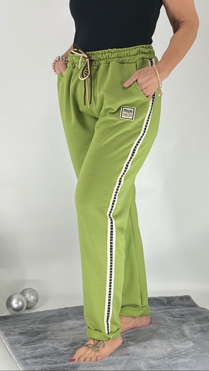 Hose "MIN", apfelgrün, schwarz