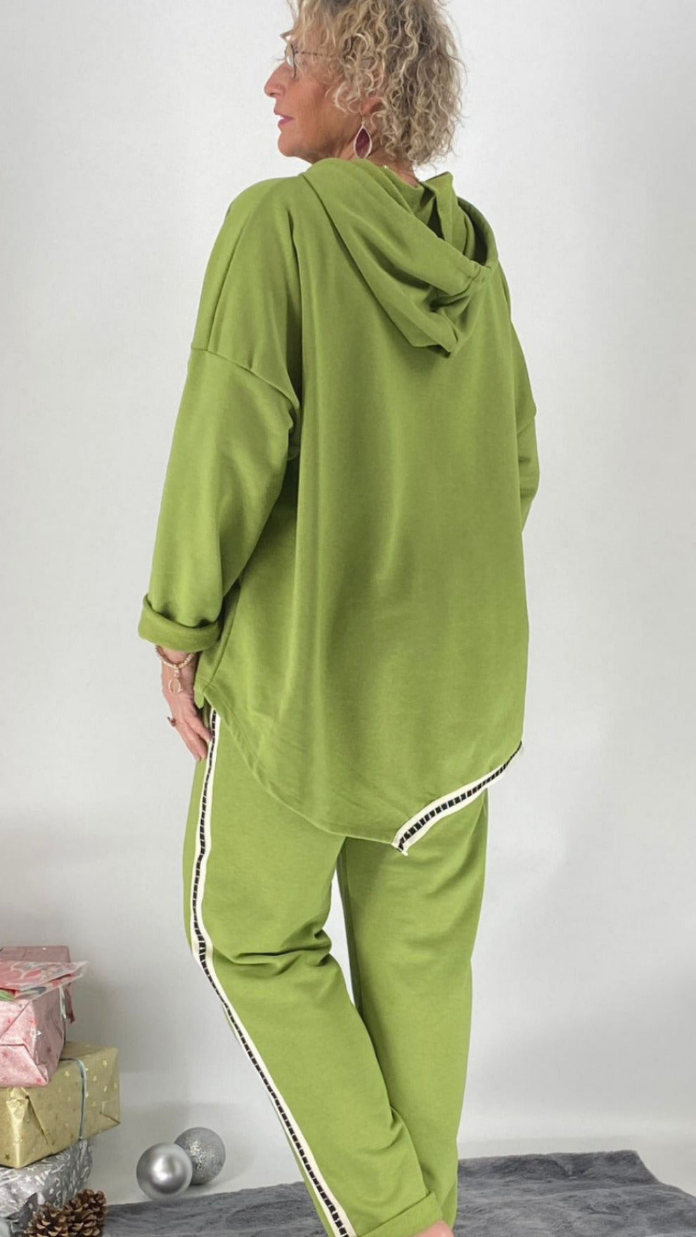 Sweatshirt mit Kapuze "MIN", apfelgrün