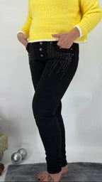 Jeans Strass Glitzer, Jewelly schwarz
