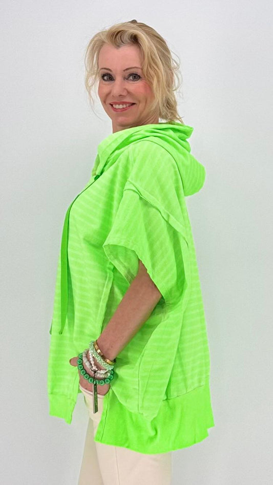 ESViViD Hoodie gestreift Neongrün
