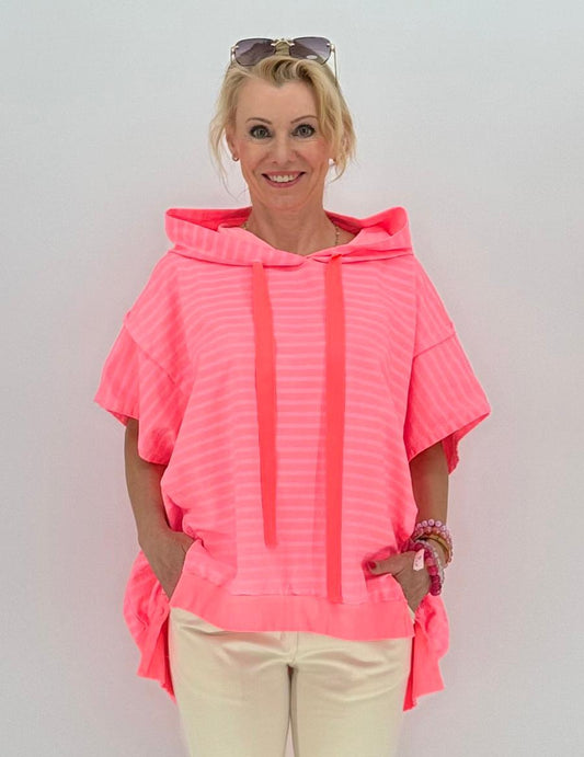 ESViViD Shirt gestreift Neonkoralle