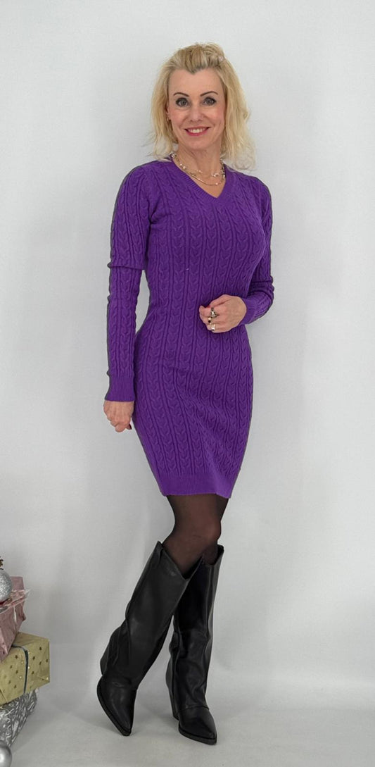 Strickkleid, beige, grün, blau, pink, schwarz, lila