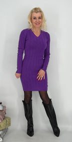 Strickkleid, beige, grün, blau, pink, schwarz, lila