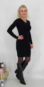 Strickkleid, beige, grün, blau, pink, schwarz, lila