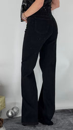 Jeans Strass Glitzer, schwarz