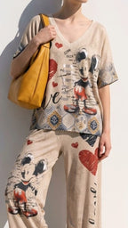 Boho "Mickey" Zweiteiler Beige