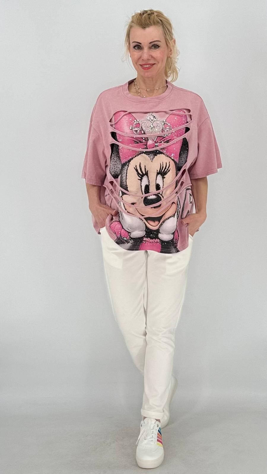 T-Shirt "Minnie Mouse", rosa, creme