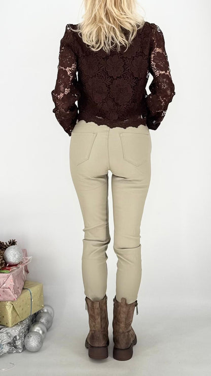 Lederimitat Hose ESViViD, braun, beige, schwarz