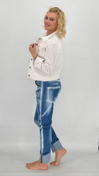 Jeans mit Umschlag, blau