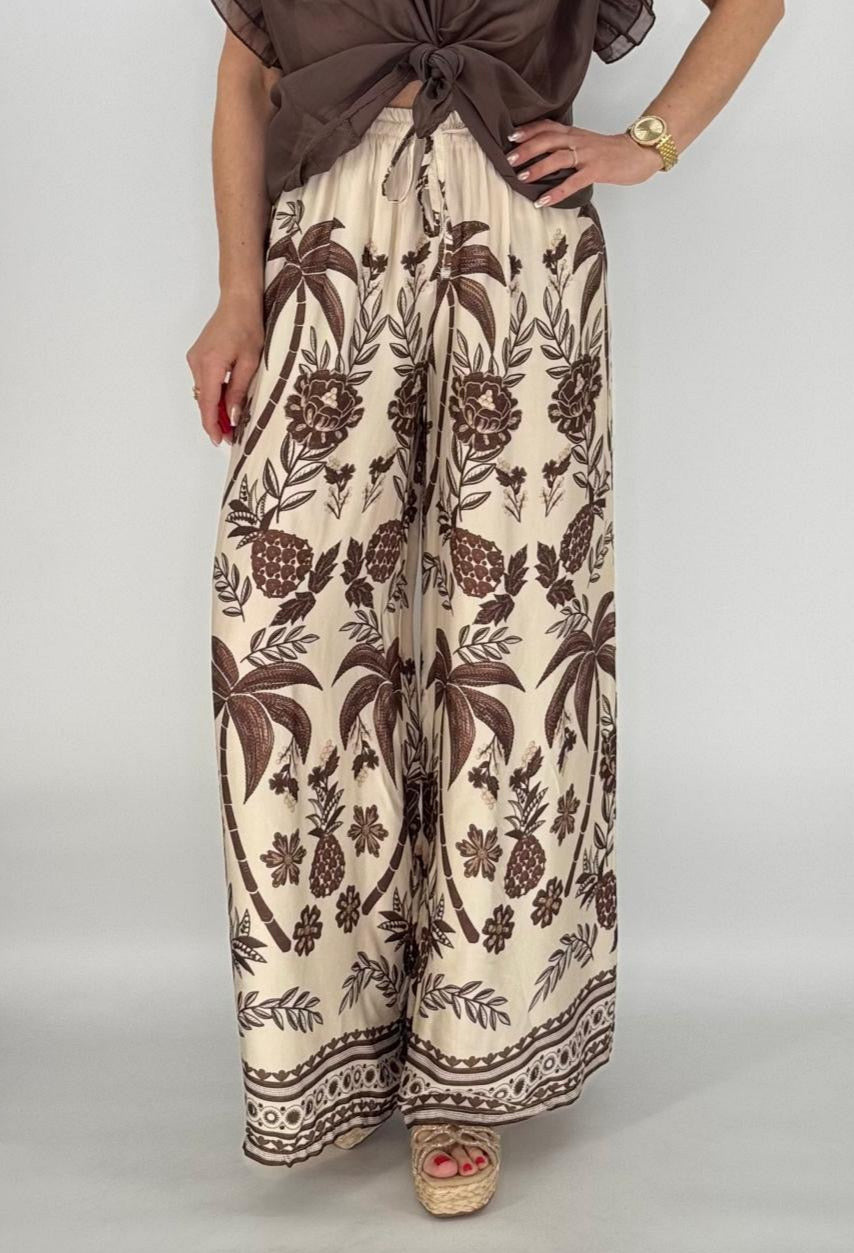 Hosen mit Print "Palmen"