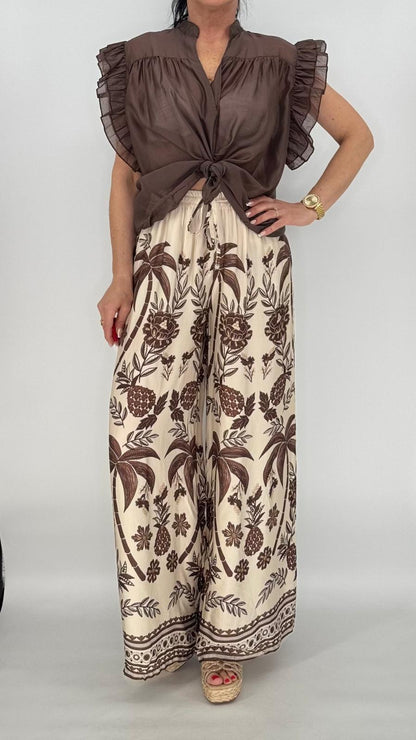 Hosen mit Print "Palmen"